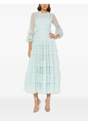 Needle & Thread sequin ruffled Violet dress - Green