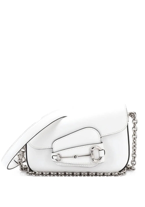 Gucci Pre-Owned Horsebit 1955 Asymmetric Leather Mini shoulder bag - White
