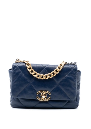 CHANEL Pre-Owned 2019 Medium Lambskin 19 Flap satchel - Blue