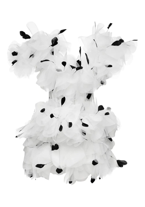 Ana Radu feather-embellished ruffled dress - White