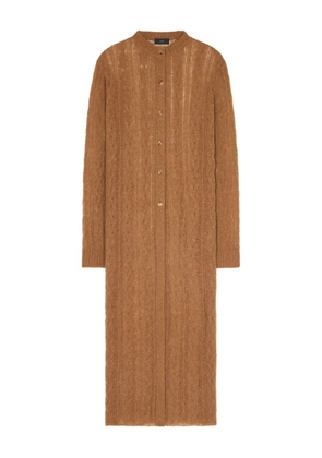 Alanui cable-knit long cardigan - Brown