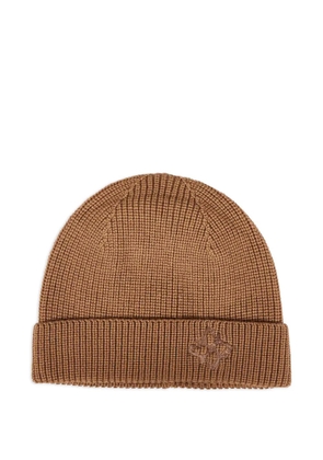 Tagliatore turn-up logo-embroidery beanie - Brown
