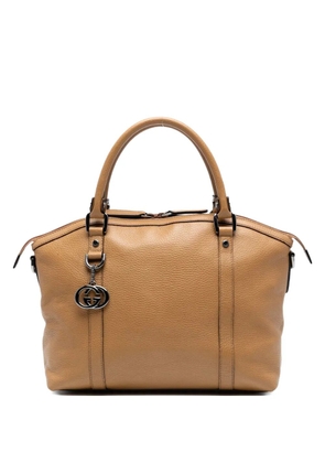 Gucci Pre-Owned 2016-2025 Leather GG Charm Dome satchel - Brown