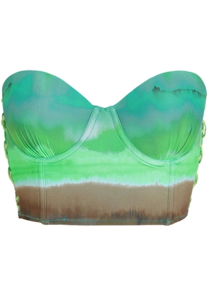Amir Slama x Jade Picon corset crop top - Green