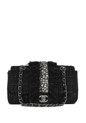 CHANEL Pre-Owned 2002 small Classic Flap tweed shoulder bag - Black