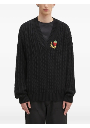 Sky High Farm embroidered V-neck sweater - Black