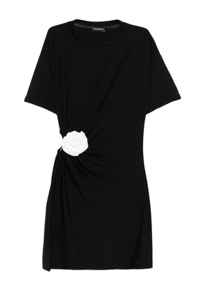 ROSERRY Carmen rose-embellished twisted mini dress - Black