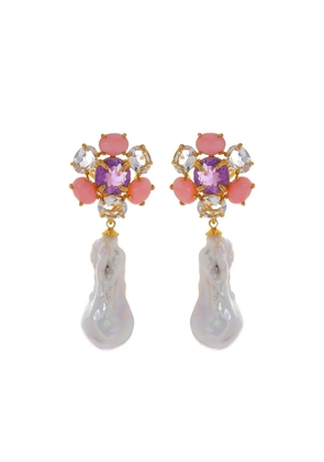 Bounkit Jewelry baroque pearl earrings - Gold