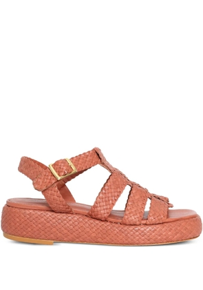 Sarah Chofakian 35mm Mocca woven platform sandals - Brown