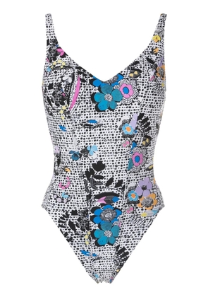 Amir Slama graphic-print scoop-back swimsuit - Multicolour