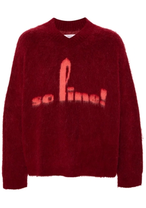 Martine Rose brushed V-neck sweater - Red