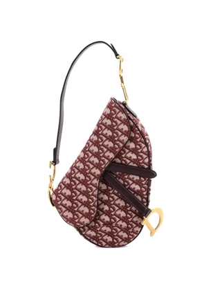 Christian Dior Pre-Owned Saddle Handbag Oblique Canvas Medium shoulder bag - Red