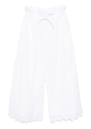 Simone Rocha ruffle-waisted cropped trousers - White