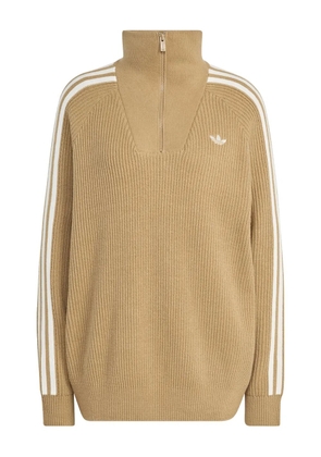 adidas funnel-neck zip-detail jumper - Neutrals