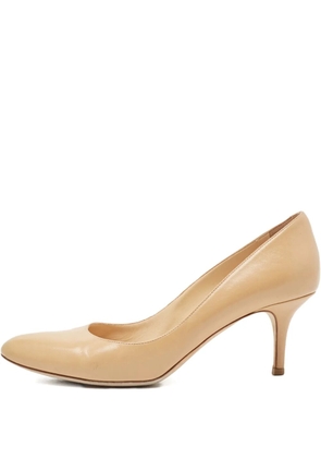 Jimmy Choo Pre-Owned 70mm Gilbert almond-toe leather pumps - Neutrals