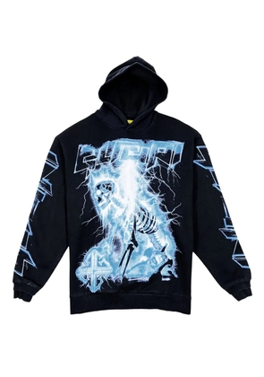 GUAPI lightning-skeleton print hoodie - Black