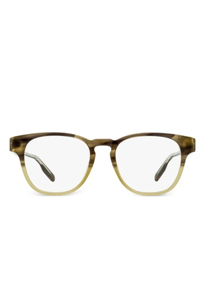 Zegna keyhole square frame glasses - Brown