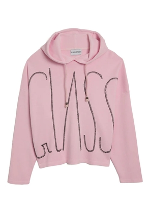 Glass Cypress embroidered global hoodie - Pink
