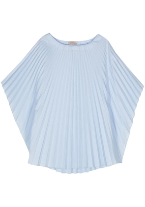 Blanca Vita boat-neck pleated blouse - Blue