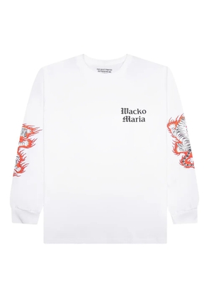 WACKO MARIA x Tim Lehi tiger flame long-sleeve sweatshirt - White
