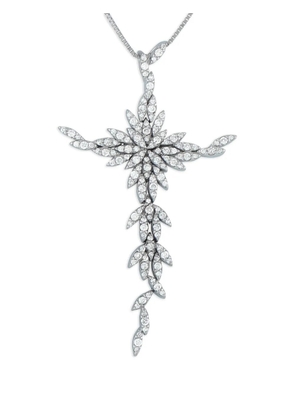 LB Exclusive 18K white gold cross-pendant diamond necklace - Silver