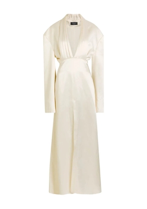 A.W.A.K.E. Mode V-neck long-sleeve midi dress - Neutrals