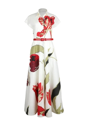 Sara Roka Elodie buttoned floral-patterned maxi dress - White