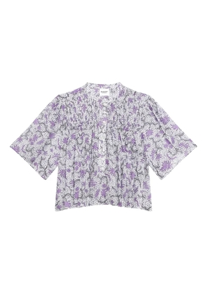 MARANT ÉTOILE floral-print smocked blouse - White