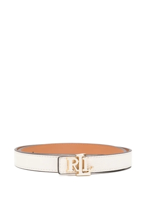 Lauren Ralph Lauren logo-buckle leather belt - White