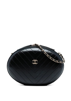 CHANEL Pre-Owned 2019 Chevron Stitched Calfskin La Pausa Evening Bag crossbody bag - Black