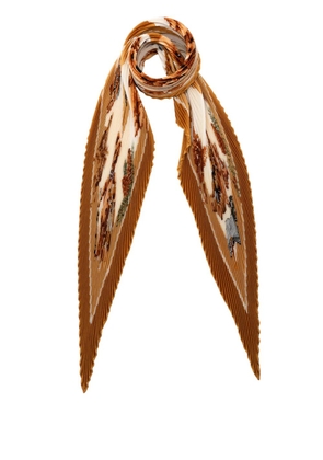 Hermès Pre-Owned 2000-2025 Confidents Des Coeurs Pleated Silk Scarf scarves - Brown