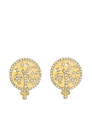 Tanya Farah 18K yellow gold Tree of Life diamond earrings