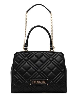 Love Moschino quilted-design logo-plaque tote bag - Black