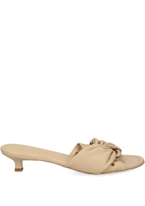 Kennel & Schmenger 50mm knotted-detail kitten-heel sandals - Neutrals