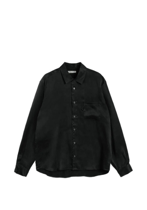 YMC patch-pocket long-sleevs shirt - Black
