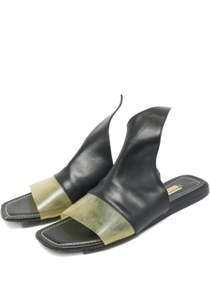 Balenciaga Pre-Owned leather slide sandals - Black