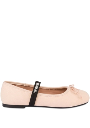Love Moschino bow strap ballet flats - Pink
