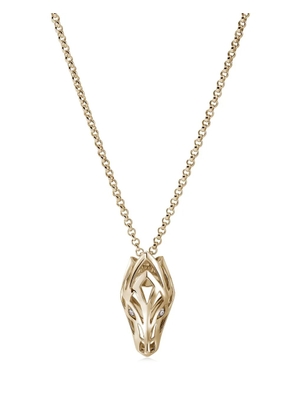 John Hardy 14kt yellow gold Naga Pendant white diamond necklace