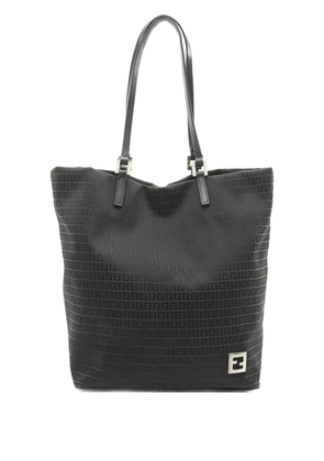 Fendi Pre-Owned 2000s Zucchino patterned leather shoulder bag - Black