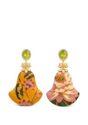 SILVIA FURMANOVICH peridot marquetry flower earrings - Gold