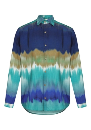 Amir Slama tie dye-print button-up shirt - Blue