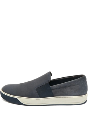 Lanvin Pre-Owned panel-design slip-on sneakers - Blue