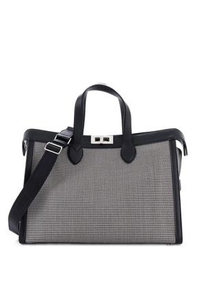 Fendi Pre-Owned Peekaboo ISeeU Forty8 Handbag Houndstooth Wool satchel - Black