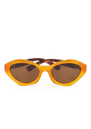 Versace Pre-Owned geometric-frame sunglasses - Orange