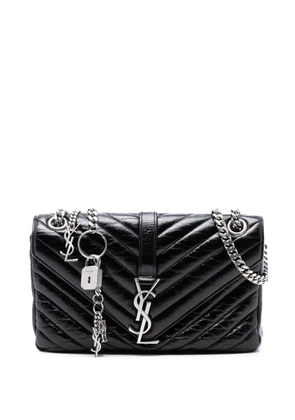 Saint Laurent Pre-Owned 2015 Medium Crinkled Calfskin Punk Chain Bag shoulder bag - Black