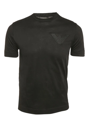 Emporio Armani Pre-Owned logo-embroidery T-shirt - Black