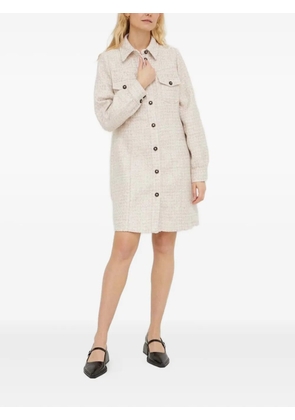 Bruuns Bazaar tweed mini shirt dress - Neutrals