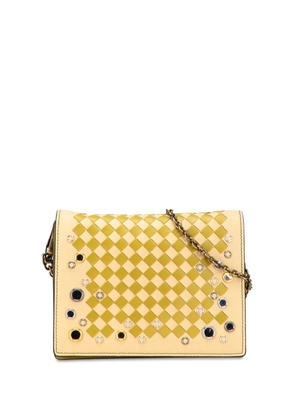 Bottega Veneta Pre-Owned 2012-2025 Nappa Intrecciato Studded Wallet on Chain crossbody bag - Yellow