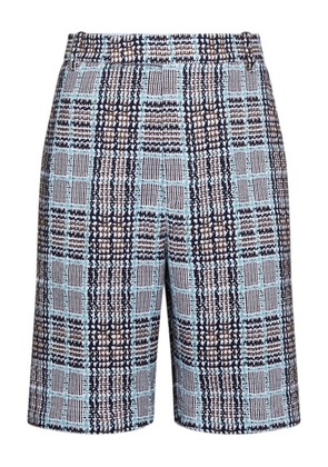 Thom Browne check-pattern tweed-effect shorts - Blue
