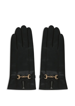 POTAMY horsebit leather gloves - Black